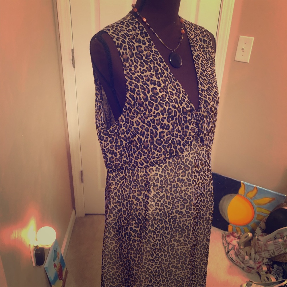 Cheetah print sexy dress